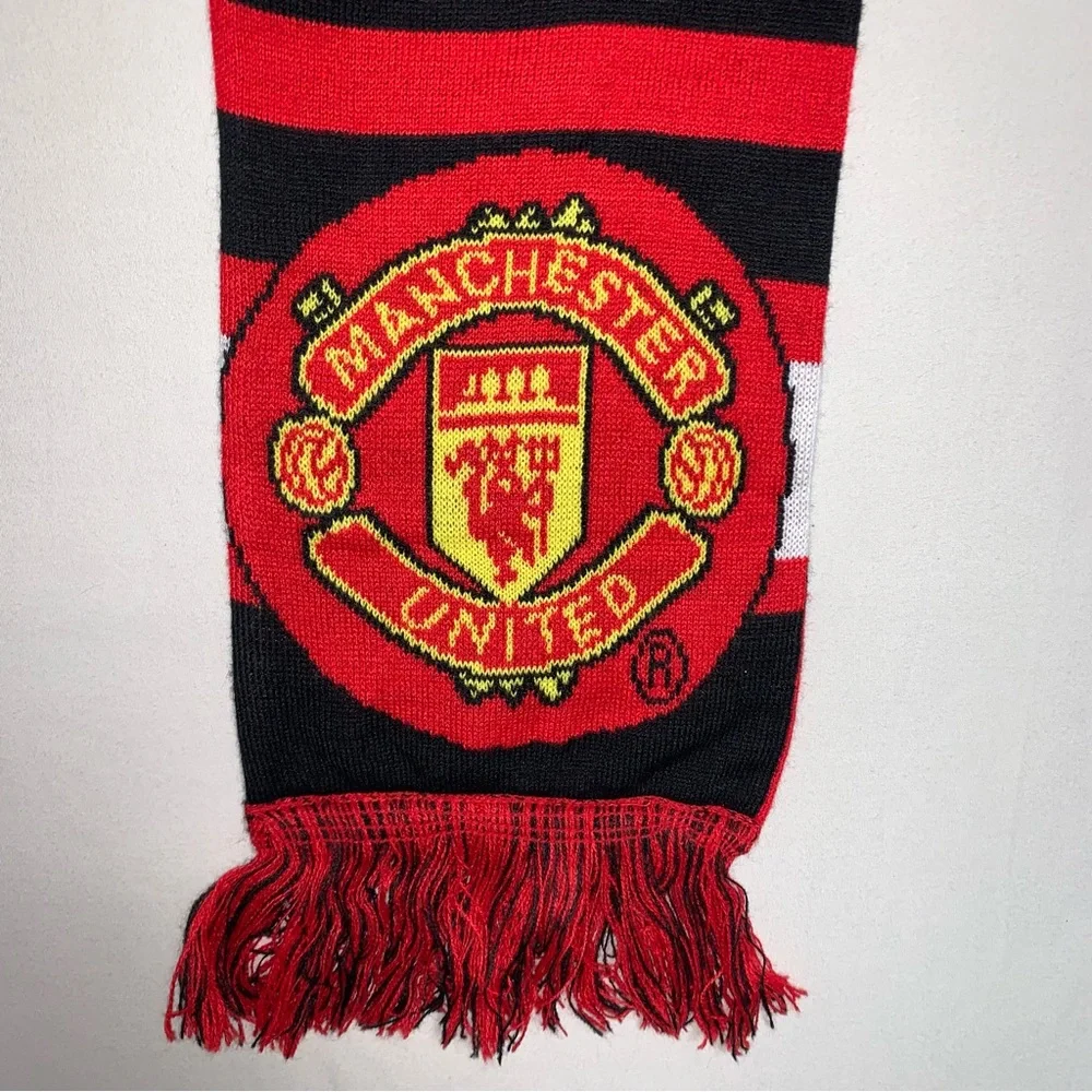 Manchester United Scarf Black Large Soccer Fútbol England Winter Warm Snow Men’s